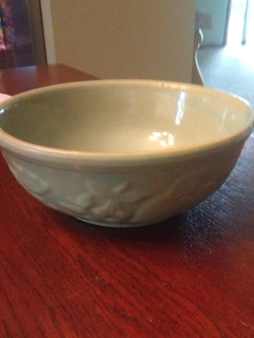Old Green Mixing Bowl With Friut